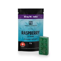 twisted extracts raspberry 80mg indica gummies