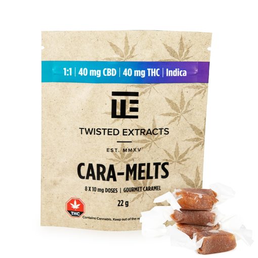 Twisted Extracts - 1:1 THC/CBD Cara-Melts - 40MG - Indica