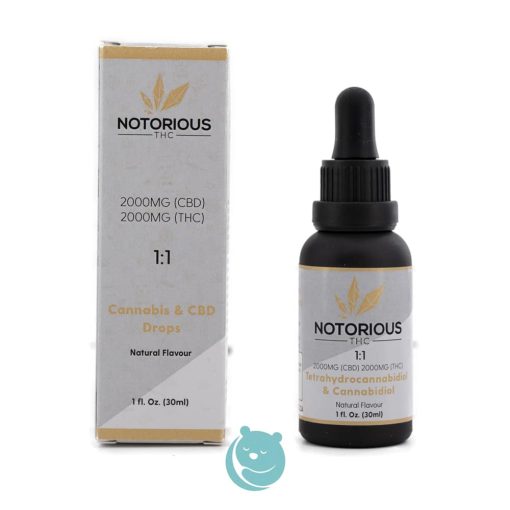 notorious thc tincture 1:1 cbd/thc 4000mg