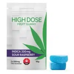 high dose sour raspberry indica 200mg